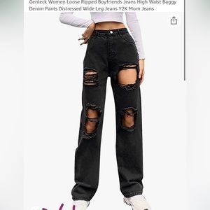 Brand new size XL black ripped wide leg jeans